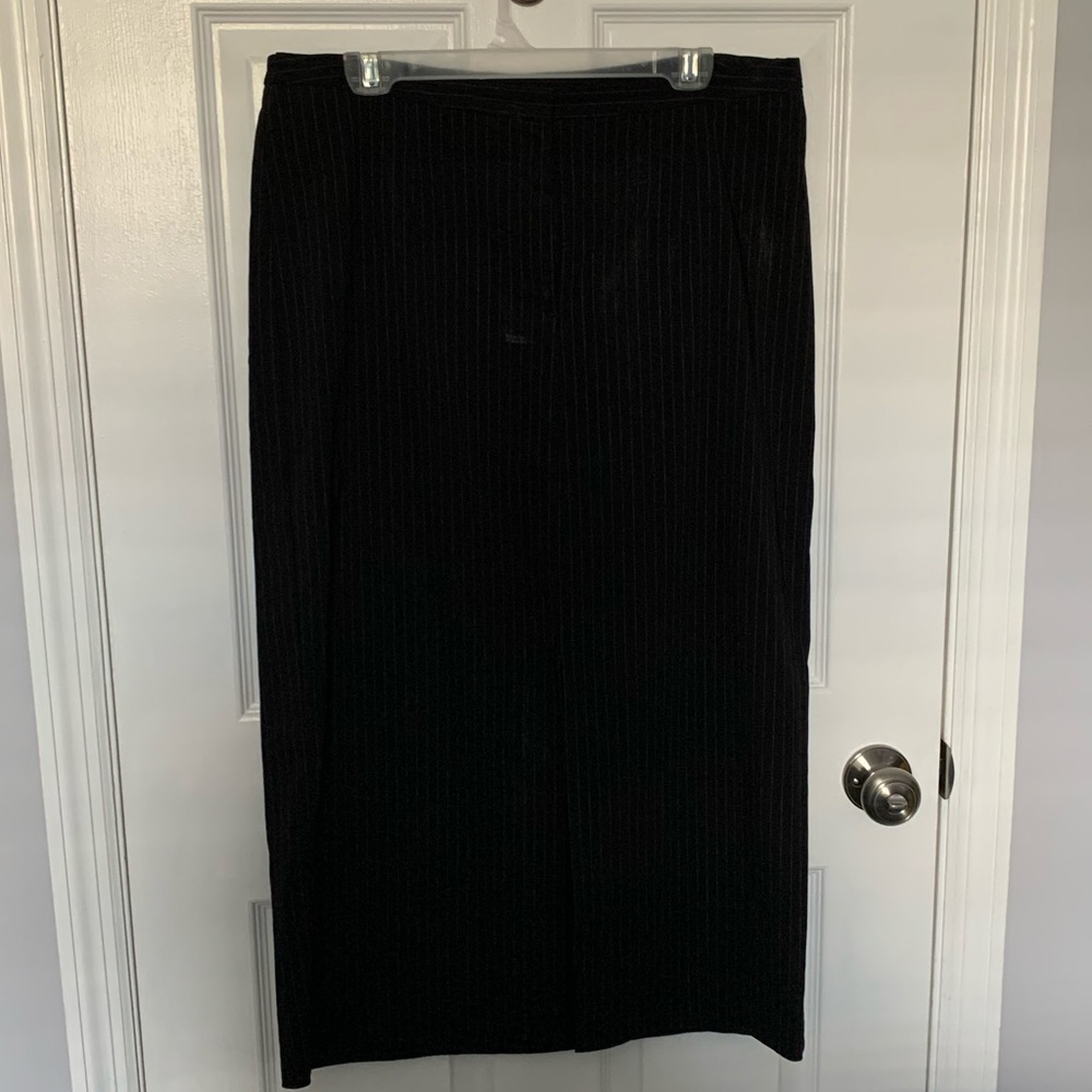 Lane Bryant Venezia Black Pin-Stripped Skirt